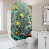 School of reef fishes shower curtain