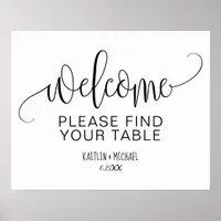 Rustic Wedding Find Your Table Sign (Black)