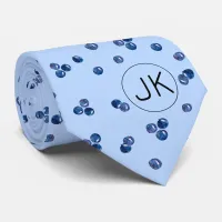 Hand Drawn Blueberries Add Initials Novelty Fruit Neck Tie