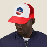 USA - American Flag & Stars in Circle Trucker Hat