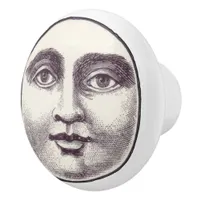 Vintage Steampunk Moon Face Ceramic Knob