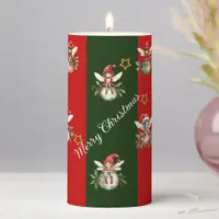 Cute Fairies on Christmas Ornaments Pillar Candle