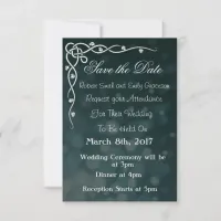 Save the Date Classic Black Wedding Invitation