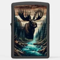 Moose In The Woods Zippo Lighter