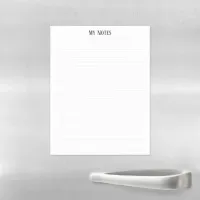 Simple Clean Minimalist Dotted Lines personalize Magnetic Dry Erase Sheet