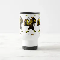 Cartoon Fighting Eagle Travel Mug