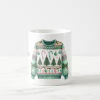 1st Place Winner Ugly Sweater Contest Green Pink Coffee Mug