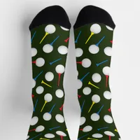 Golf Balls and Tees Patterned Golfing Socks