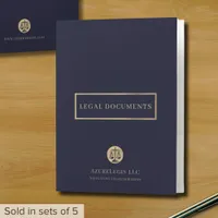 Luxury Navy Blue and Gold Logo Attorney Law Firm Pocket Folder