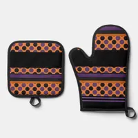 Halloween Dots and Stripes Oven Mitt & Pot Holder  Oven Mitt & Pot Holder Set