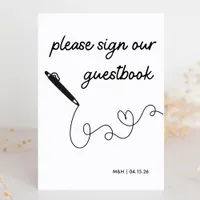 Sign our Guestbook Modern Minimalist Wedding Sign