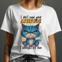 The Rebel Feline: Blue Cat With Yellow Eyes T-Shirt