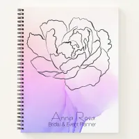 *~* Floral Rose Lavender & Pink Pastel Watercolor Notebook