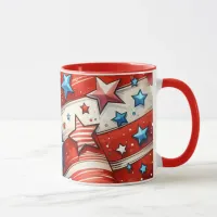 Abstract American Flag Red, White and Blue Mug