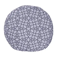 Abstract Purple Mosaic Round Pouf