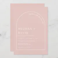 Rustic Blush Modern Arch Wedding  Invitation