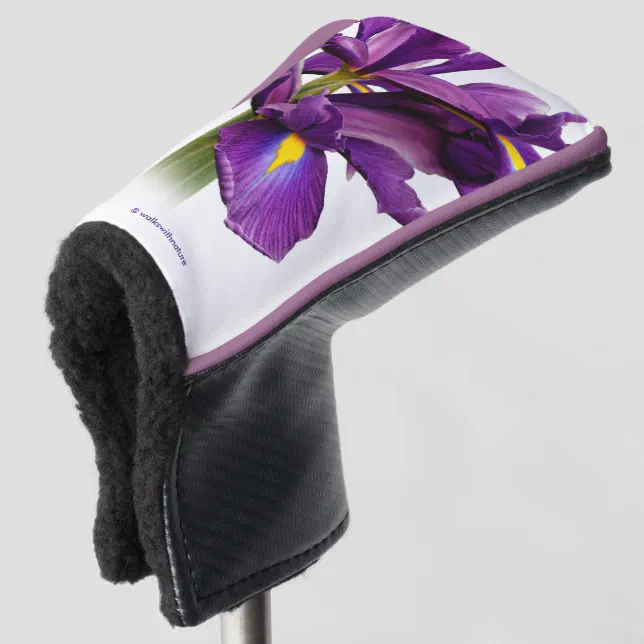 Elegant Dutch Iris Purple Sensation Flowers Golf Head Cover