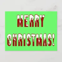 Merry Christmas Snowcap Fonts Holiday Postcard