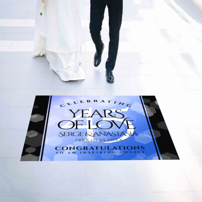 Elegant 45th Sapphire Wedding Anniversary Floor Decals