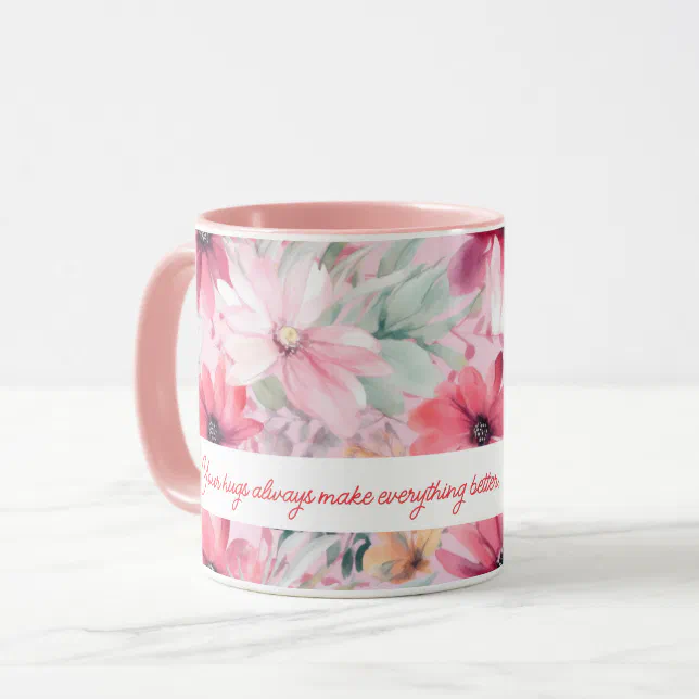 Pink Watercolor FLowers Print | Gift for Mom | Mug