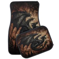 Ancient Forest Dragon in Leather Car Floor Mat