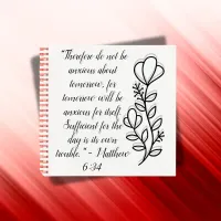 Simple Botanical Black and White Bible Verse | Notebook