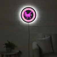 Personalized Pink Dinosaur Hide LED Sign