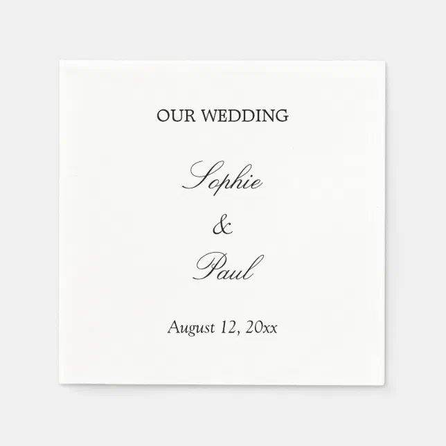 Elegant Minimalist Wedding Napkins