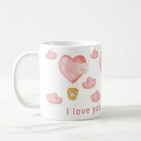 Hearts Balloon Valentine Personalized Custom  Coffee Mug