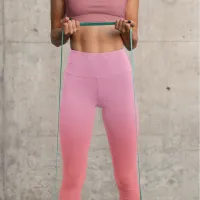 Modern Light Coral and Pink Ombre Capri Leggings