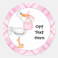 Stork & Twin Girls Stickers