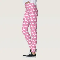 Dolphins Pink and White Sea Life Leggings