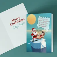 Climate Crisis at North Pole Funny Christmas Card