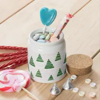 Christmas trees with beads strings pattern candy jar