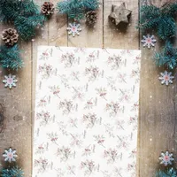 Simple Winter Birds Red Berries Christmas Tissue Paper