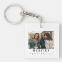 Minimalist Modern Chic Best Friends Keychain