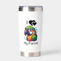 Pixel Art Parrot Personalized Insulated Tumbler