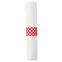 Whimsical Polka-Dotted Bright Red and White Napkin Bands