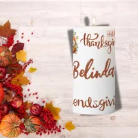 Happy Thanksgiving, Friendsgiving Monogram | Pillar Candle