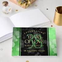 Elegant 38th Emerald Wedding Anniversary Foil Guest Book