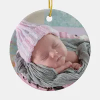 Baby's First Christmas Newborn Photo Keepsake Ceramic Ornament