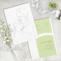 Thin Line Minimalist Wedding Celery/Wht ID919