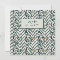 Joy & Love - Zigzag Bird & Flower Pattern Card