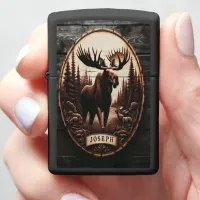 Joseph's Moose Wood Carving Zippo Lighter