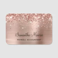 Rose Gold Glitter and Foil Name Tag