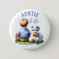 Auntie To Be | Baby and Bulldog Baby Shower Button