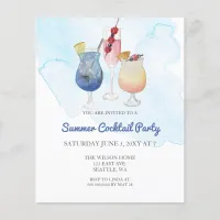 Budget Modern Summer Cocktail party Invitations