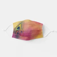 Trendy Stylish Boho Chic Peacock Feathers Adult Cloth Face Mask