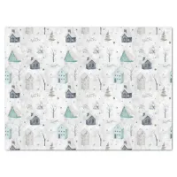Cozy Home Christmas Teal ID985 Tissue Paper