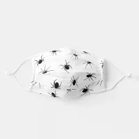 Black and White Spider Patterned Adult Cloth Face Mask